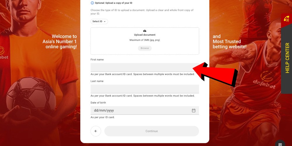enter personal data